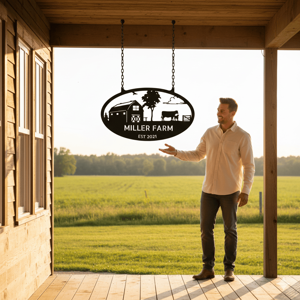 Farmstead Monogram - Steel Sign