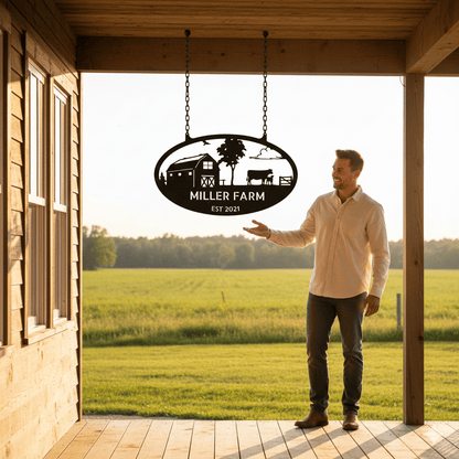 Farmstead Monogram - Steel Sign