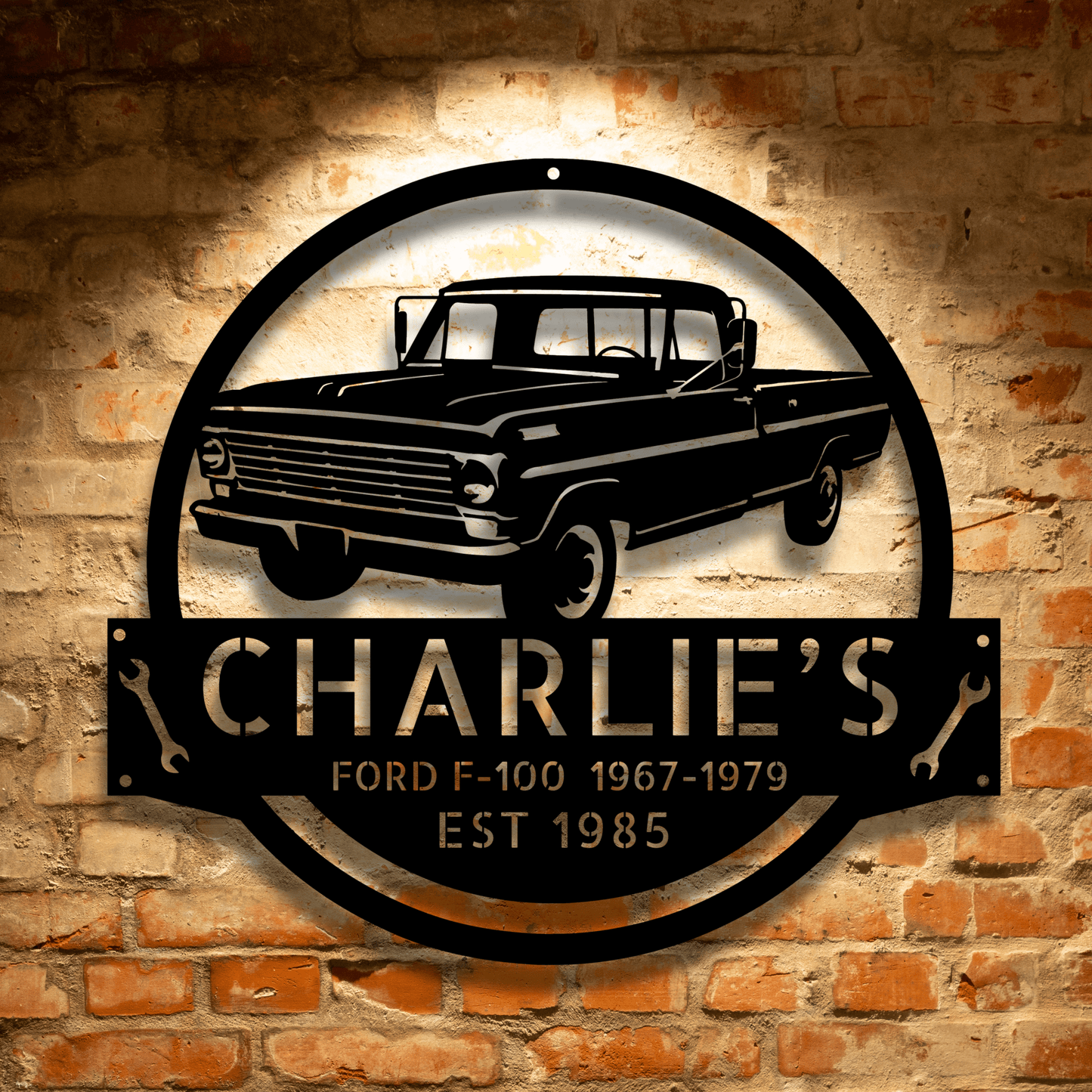 Ford F-100 1967–1972 Metal Sign | Personalized Classic Truck Garage Wall Art – Gift for Dad