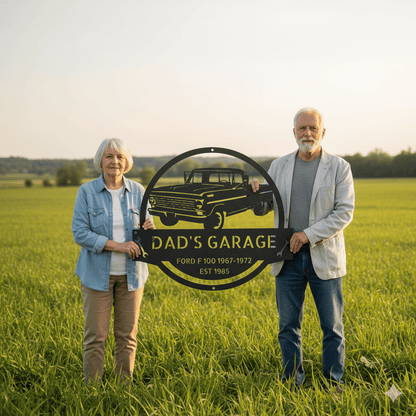 Ford F-100 1967–1972 Metal Sign | Personalized Classic Truck Garage Wall Art – Gift for Dad