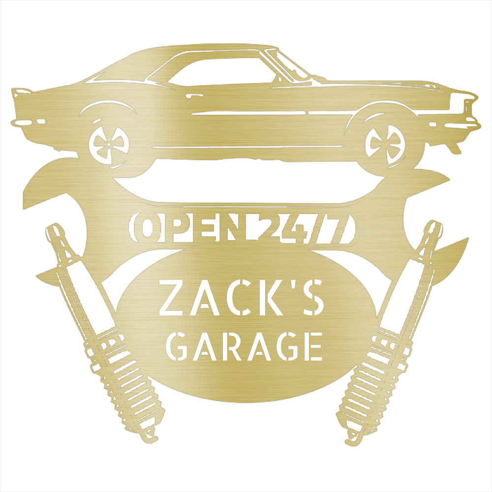 Gold / 12 GARAGE CAR SIGN - Personalize Camaro 1967 Car Monogram Wall Art