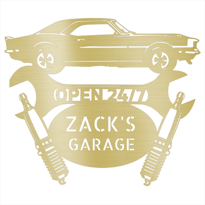 Gold / 12 GARAGE CAR SIGN - Personalize Camaro 1967 Car Monogram Wall Art