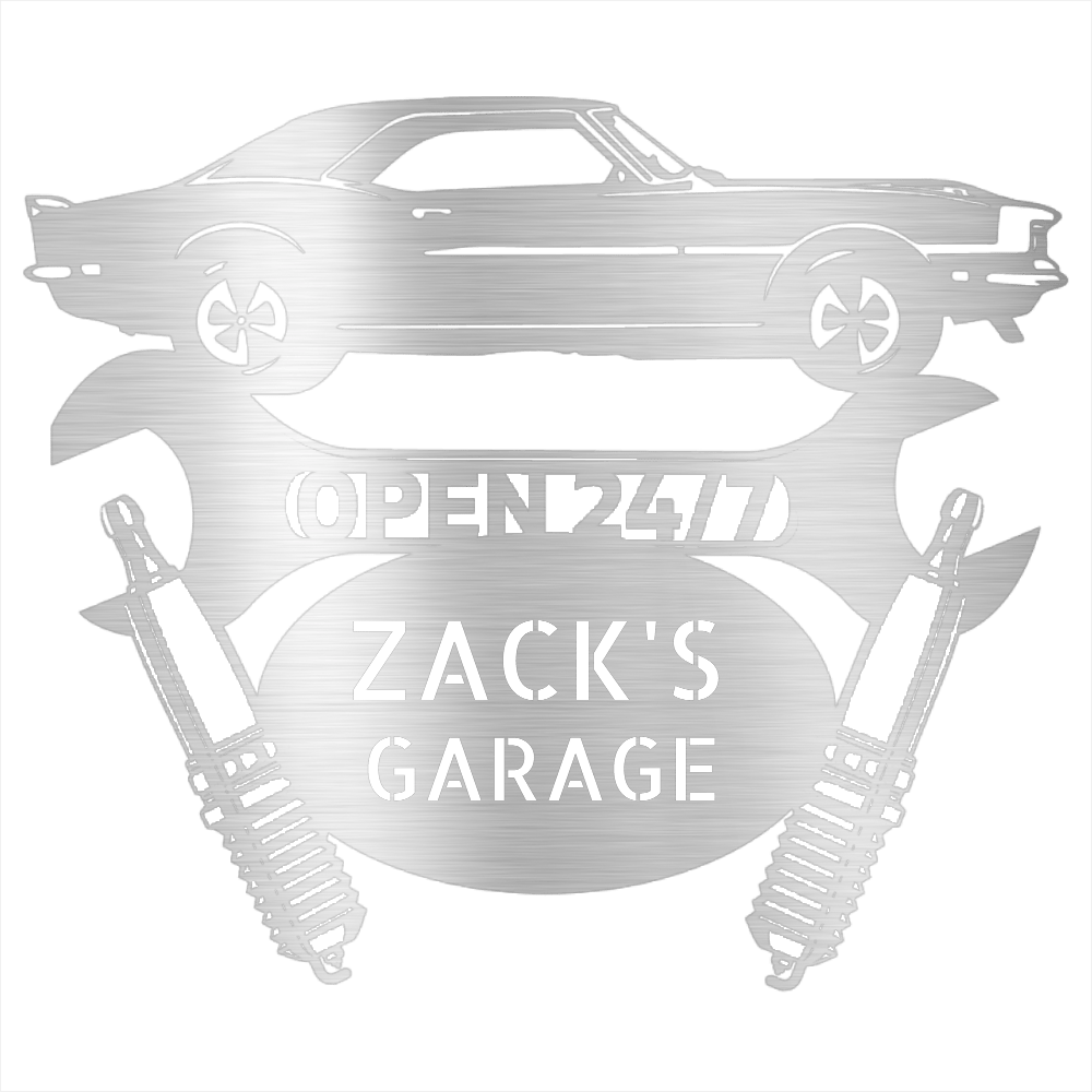 Silver / 12 GARAGE CAR SIGN - Personalize Camaro 1967 Car Monogram Wall Art
