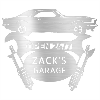 Silver / 12 GARAGE CAR SIGN - Personalize Camaro 1967 Car Monogram Wall Art