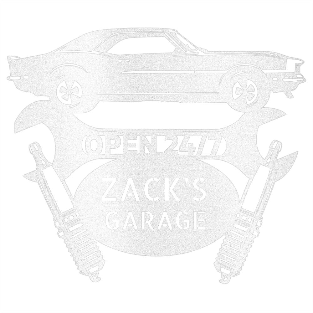 White / 12 GARAGE CAR SIGN - Personalize Camaro 1967 Car Monogram Wall Art