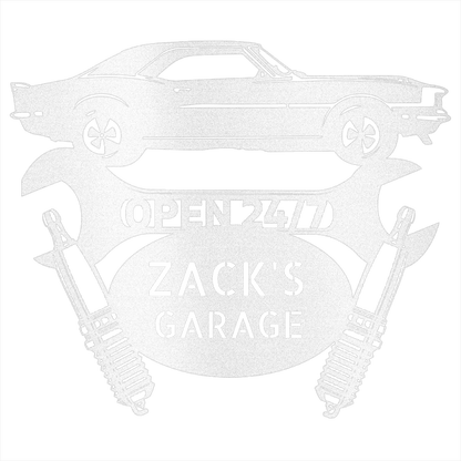 White / 12 GARAGE CAR SIGN - Personalize Camaro 1967 Car Monogram Wall Art