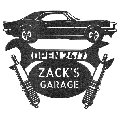 GARAGE CAR SIGN - Personalize Camaro 1967 Car Monogram Wall Art