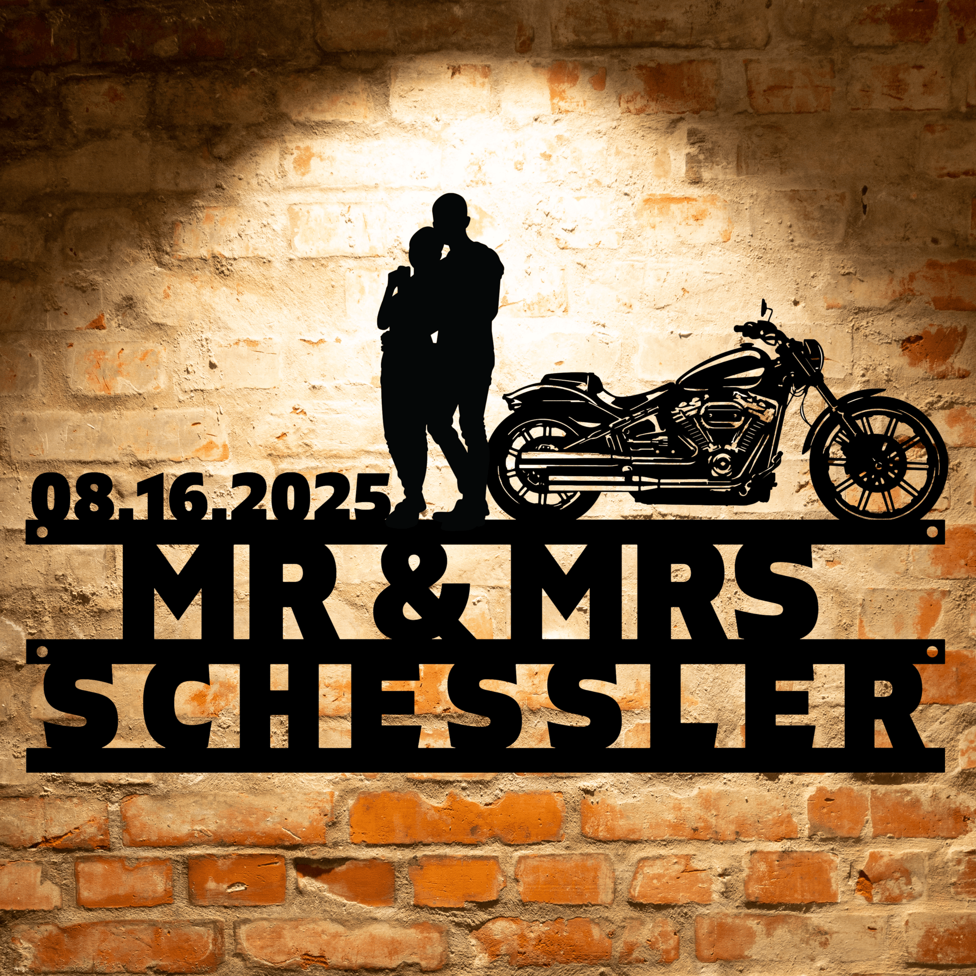 Harley Davidson Wall Sign Biker Home Décor Wedding Gift for Biker