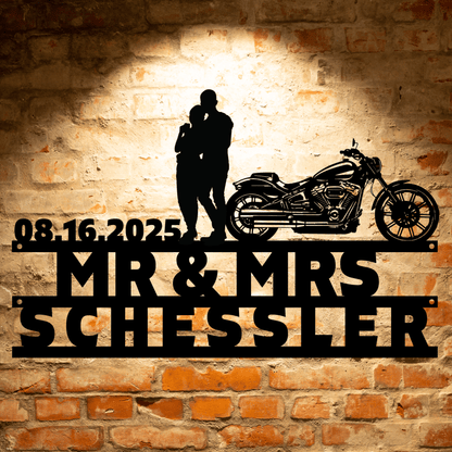 Harley Davidson Wall Sign Biker Home Décor Wedding Gift for Biker