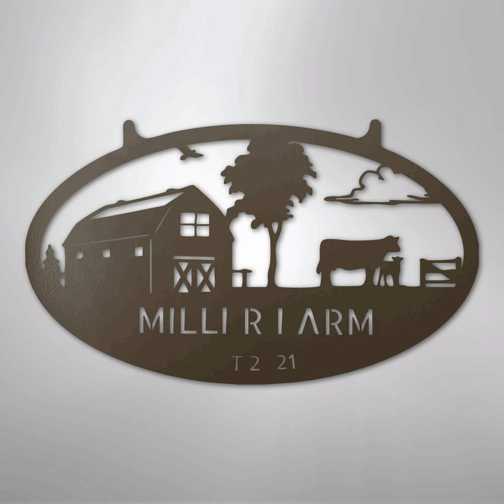 Metal Sign Stone / 24" Personalized Farm Metal Sign – Custom Barn & Livestock Ranch Decor with Family Name