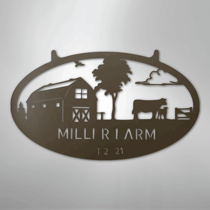 Metal Sign Stone / 24" Personalized Farm Metal Sign – Custom Barn & Livestock Ranch Decor with Family Name