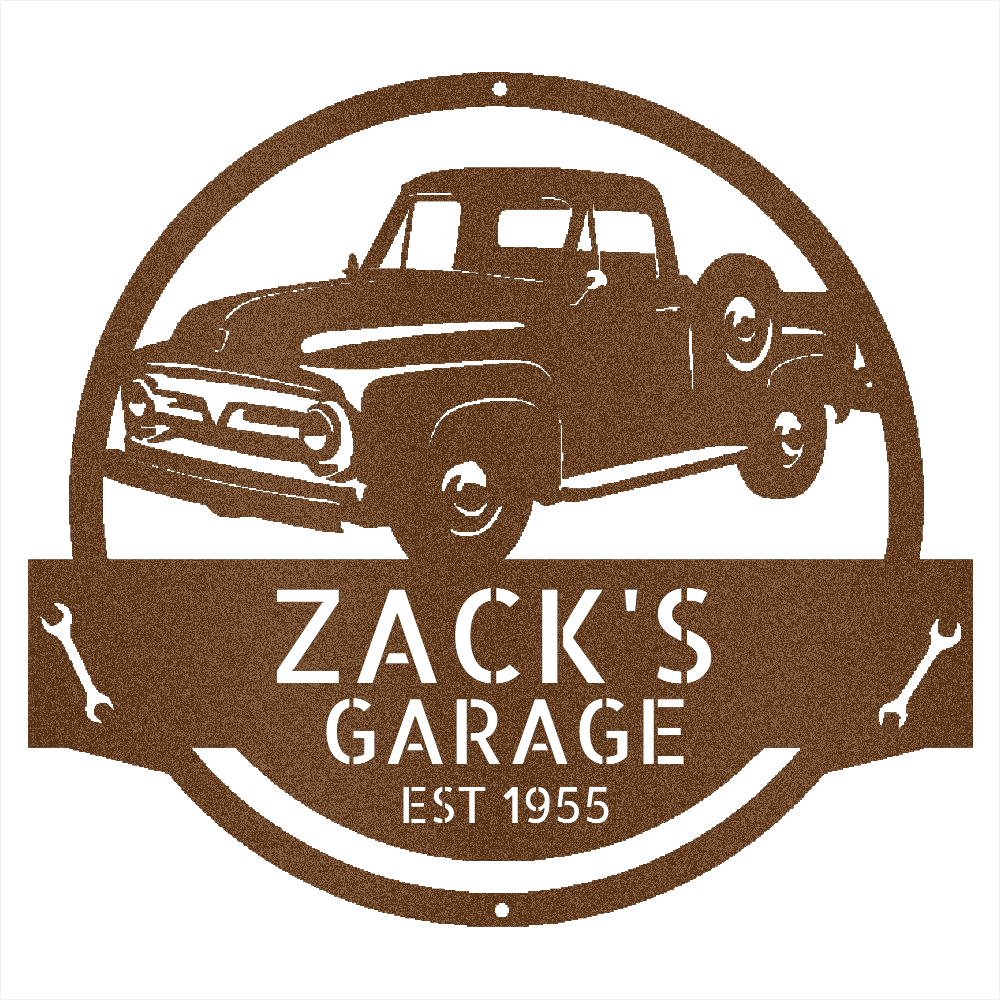 Copper / 12 Personalized 1953-1956 Ford F-100 Metal Garage Sign