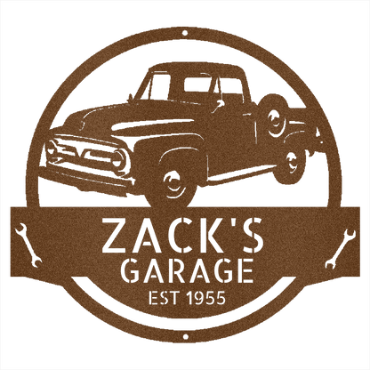 Copper / 12 Personalized 1953-1956 Ford F-100 Metal Garage Sign