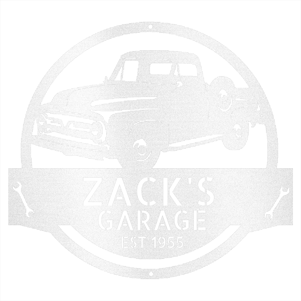White / 12 Personalized 1953-1956 Ford F-100 Metal Garage Sign