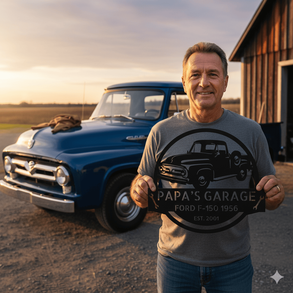 Personalized 1953-1956 Ford F-100 Metal Garage Sign