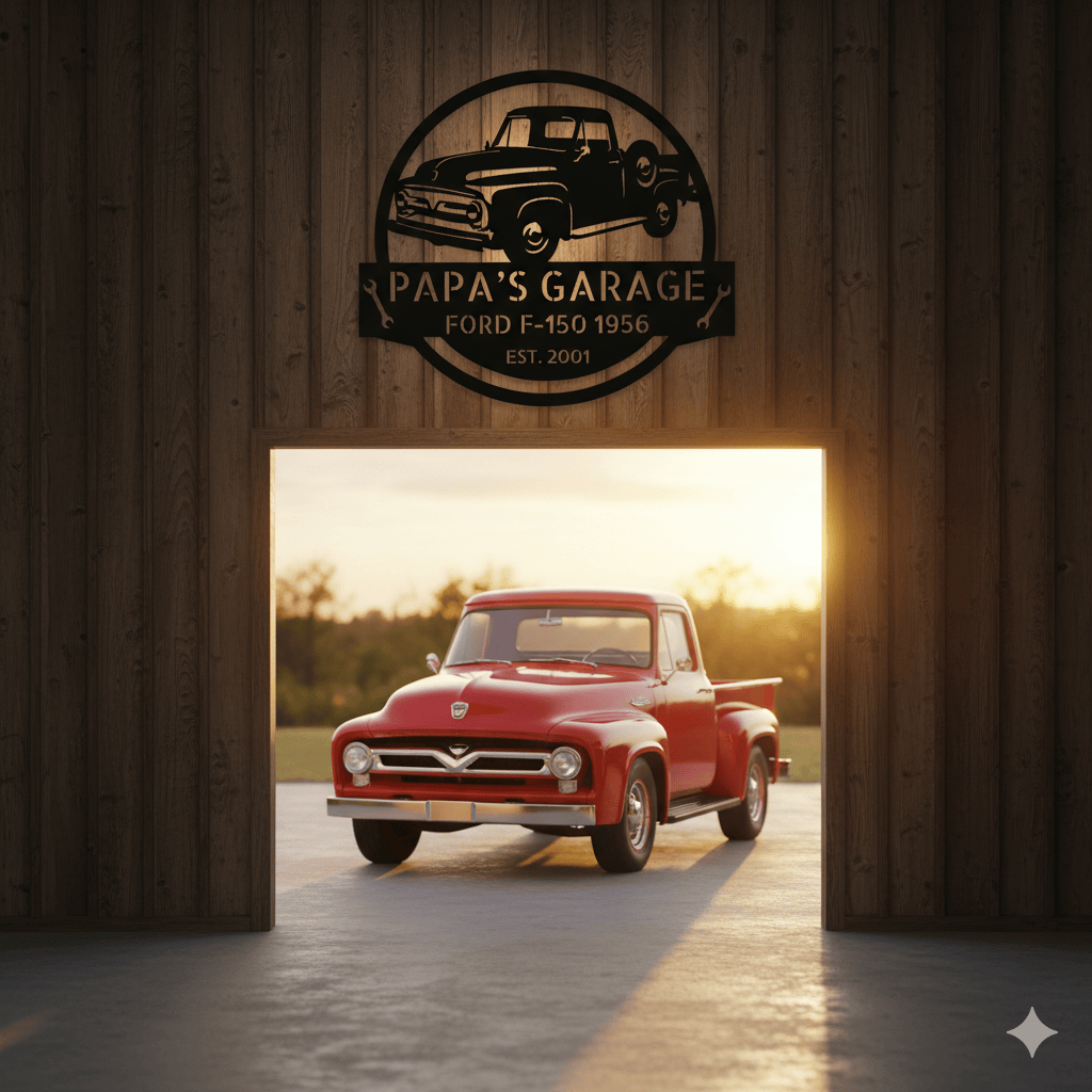 Personalized 1953-1956 Ford F-100 Metal Garage Sign