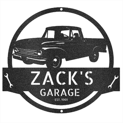 Personalized 1961-1966 Ford F-100 Metal Garage Sign