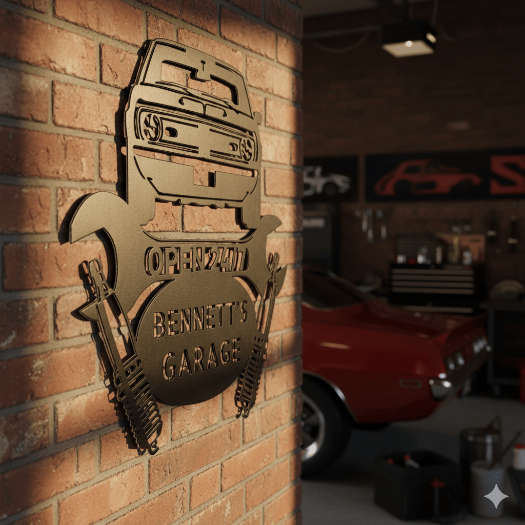 Personalized 1968 CAMARO Steel Garage Sign: Monogram Car Wall Art