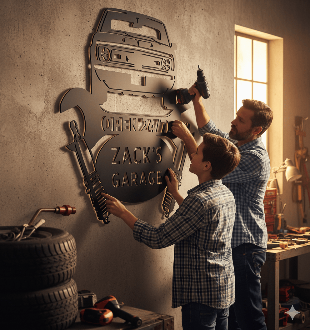 Personalized 1968 CAMARO Steel Garage Sign: Monogram Car Wall Art