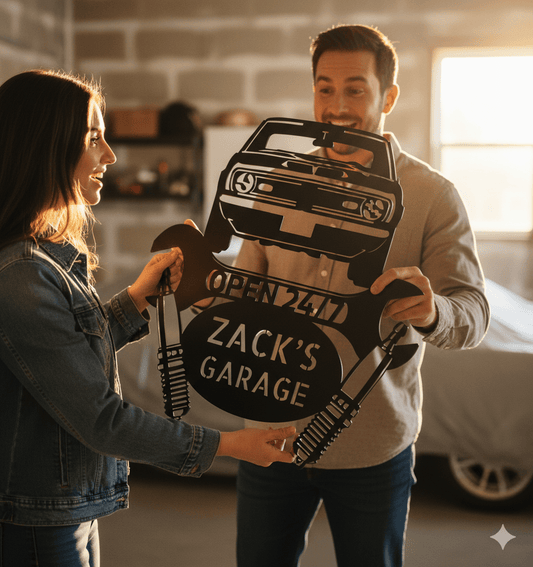 Personalized 1968 CAMARO Steel Garage Sign: Monogram Car Wall Art