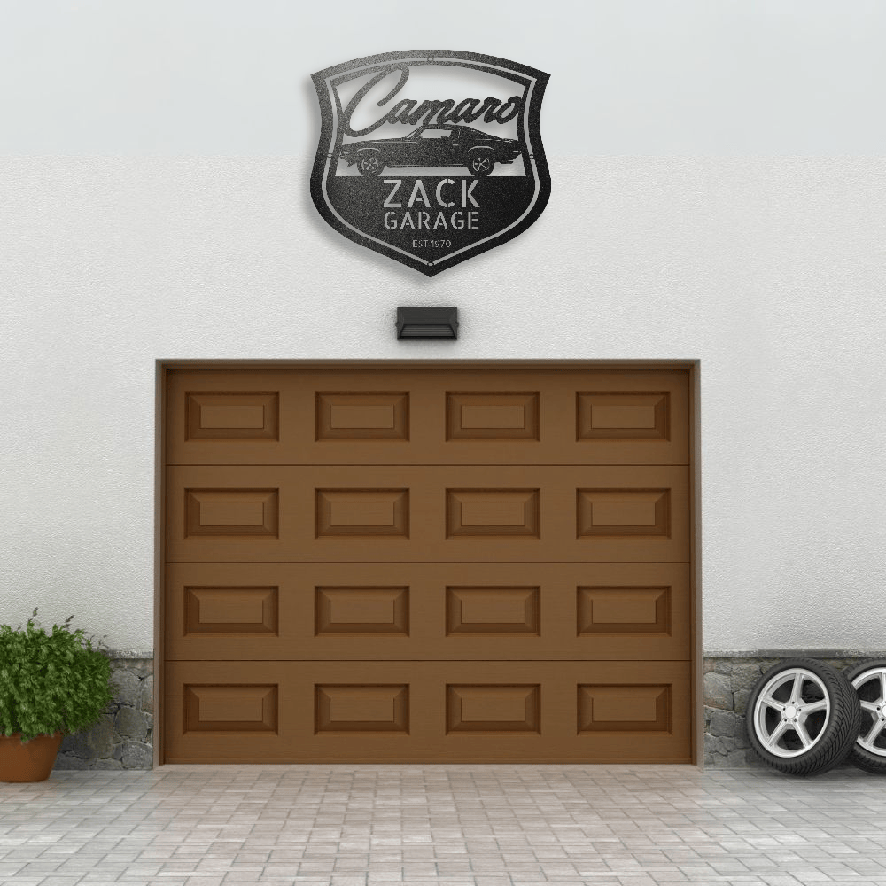 Black / 12 Personalized 1970 Camaro Classic Car Metal Wall Art