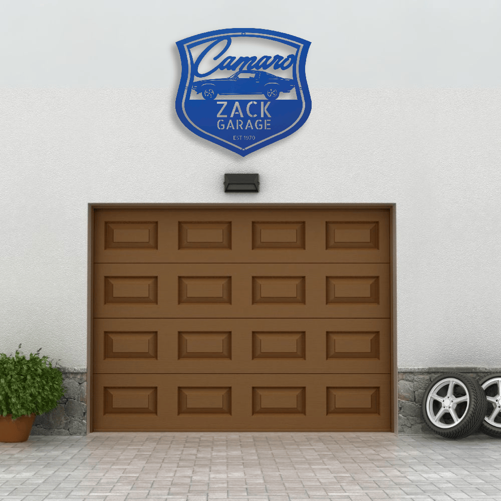 Blue / 12 Personalized 1970 Camaro Classic Car Metal Wall Art