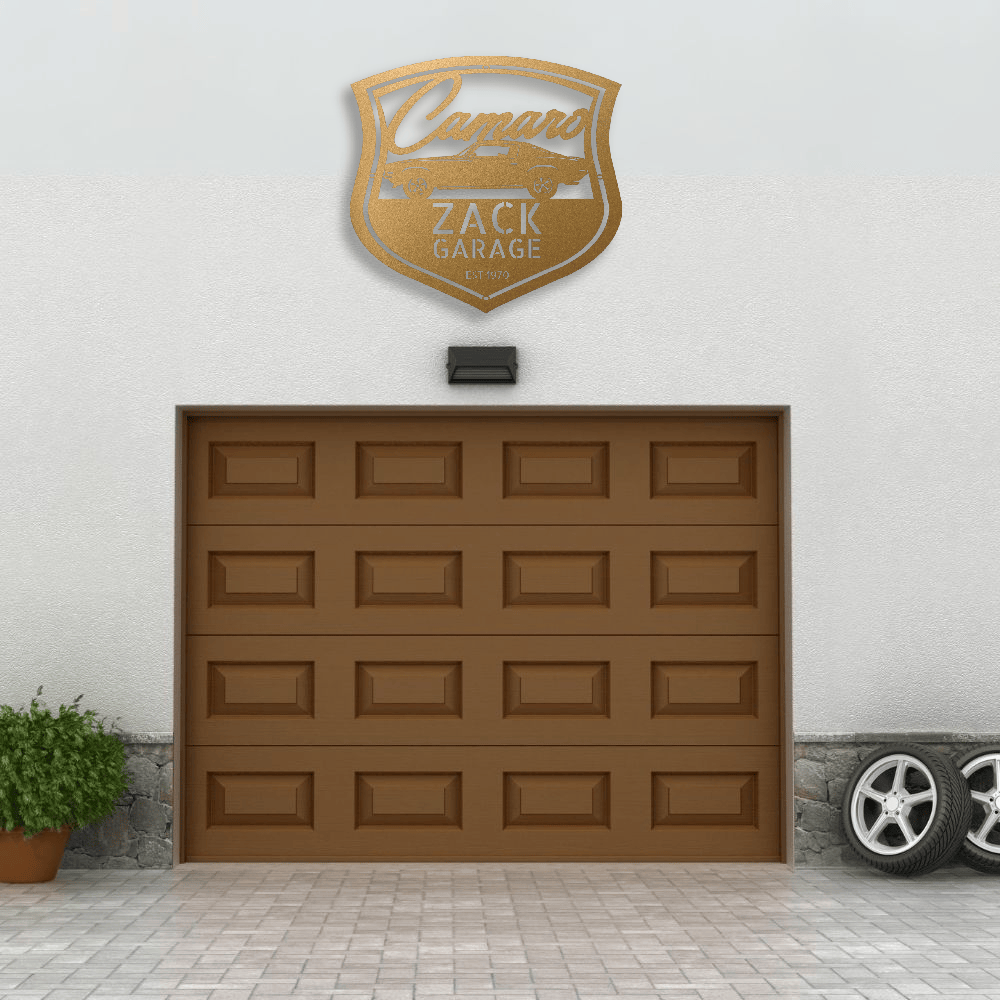 Gold / 12 Personalized 1970 Camaro Classic Car Metal Wall Art