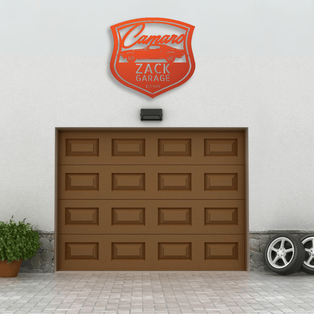 Orange / 12 Personalized 1970 Camaro Classic Car Metal Wall Art