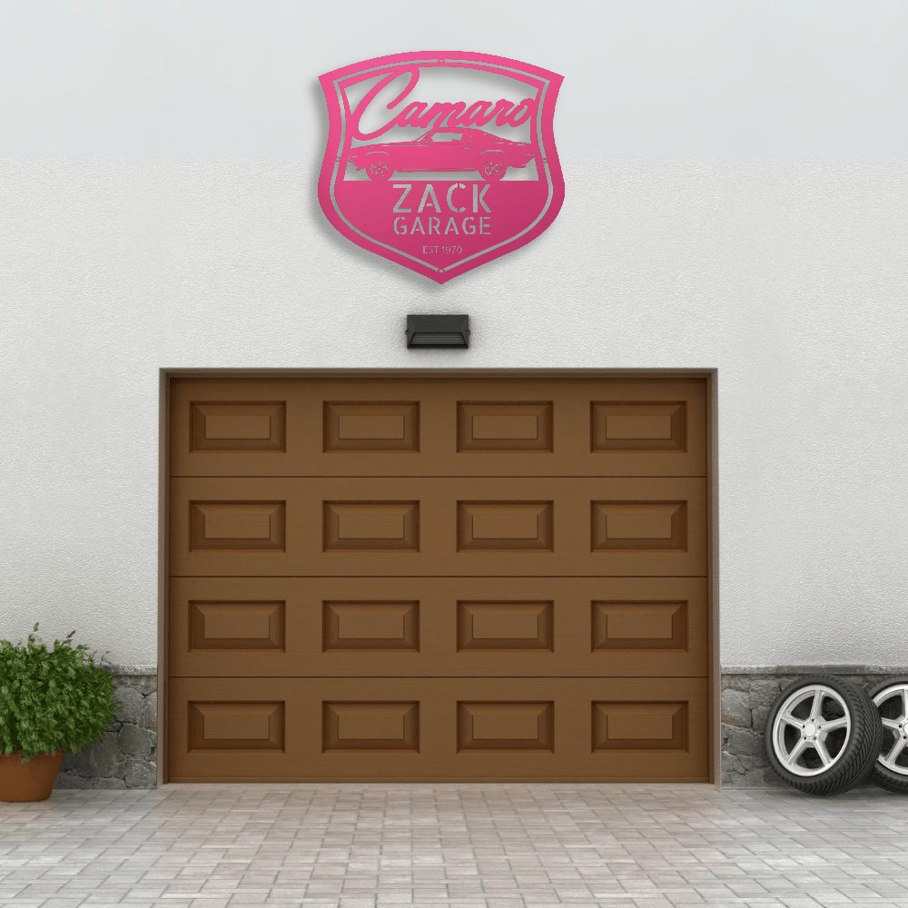 Pink / 12 Personalized 1970 Camaro Classic Car Metal Wall Art