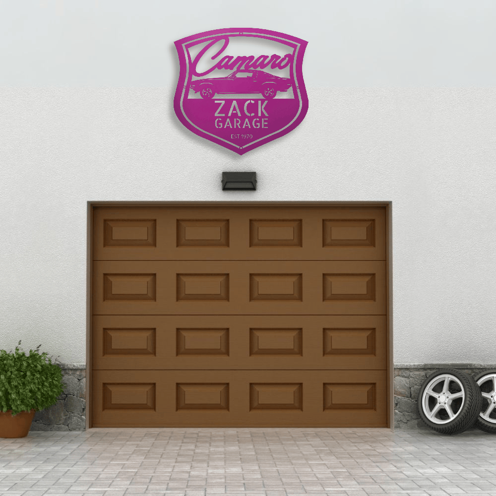 Purple / 12 Personalized 1970 Camaro Classic Car Metal Wall Art