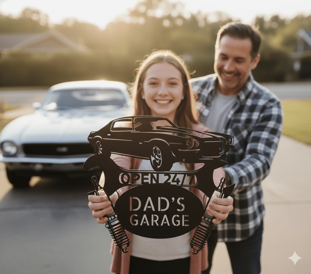 Personalized 1970 Camaro Garage Sign – Custom Metal Wall Art for Dad