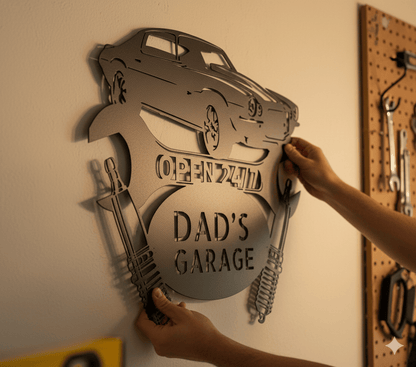 Personalized 1970 Camaro Garage Sign – Custom Metal Wall Art for Dad
