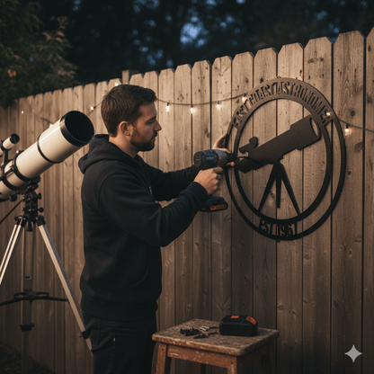 Personalized Astronomy Metal Sign – Custom Telescope Wall Art for Stargazers