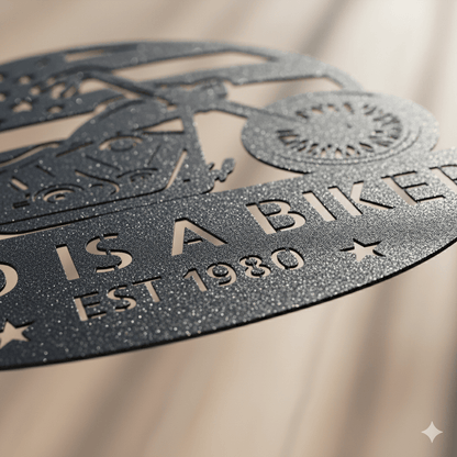 Personalized Biker Dad Metal Sign – Custom Motorcycle Garage Wall Art