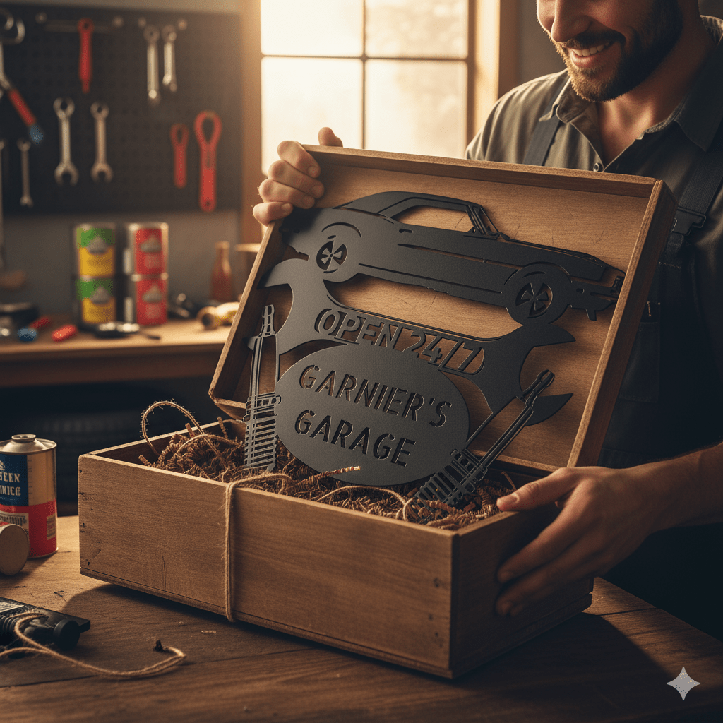 Personalized Camaro 1967 Garage Sign | Custom Car Metal Wall Art – Classic Muscle Car Gift for Dad or Garage Owners