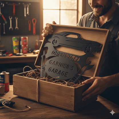 Personalized Camaro 1967 Garage Sign | Custom Car Metal Wall Art – Classic Muscle Car Gift for Dad or Garage Owners