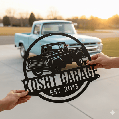Personalized Ford F-100 1957–1960 Garage Sign – Custom Metal Wall Art
