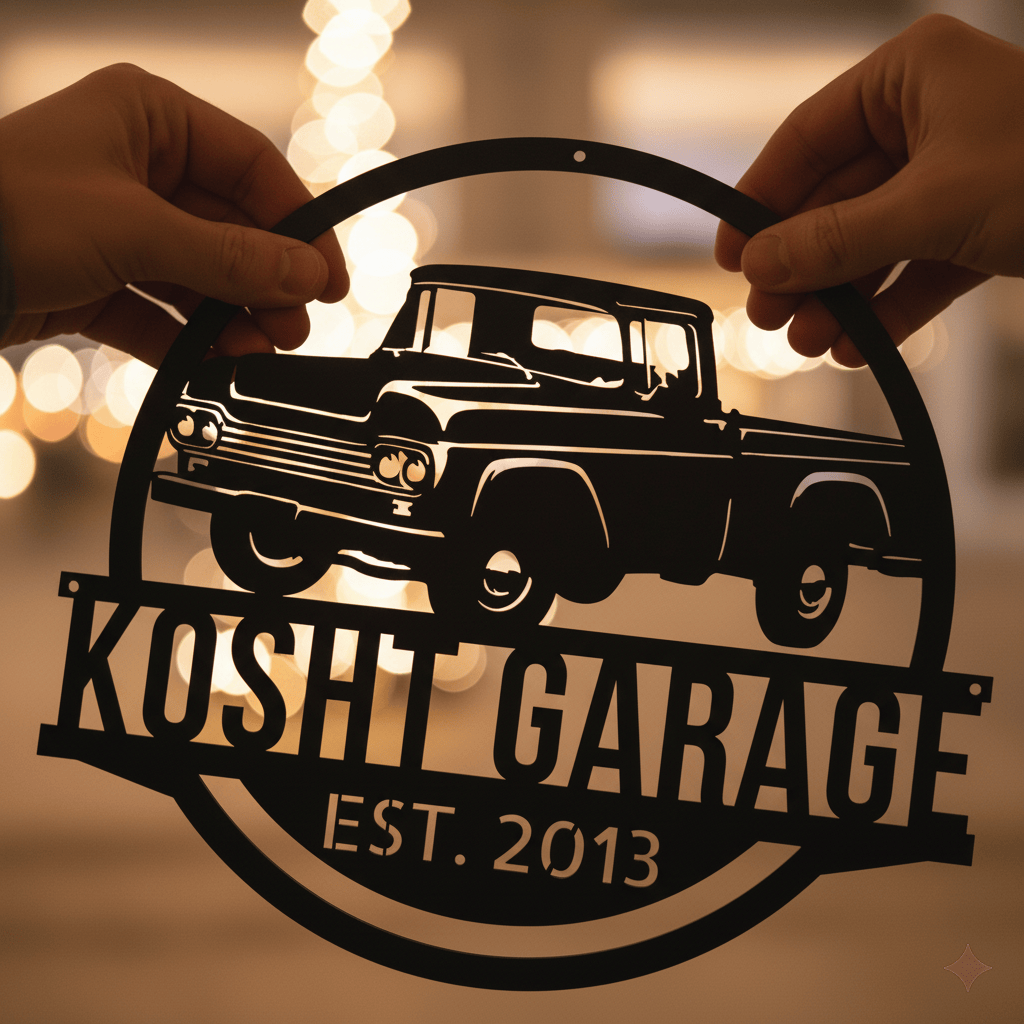 Ford F-100 1957-1960 Garage Sign – Custom Metal Art – leavesdesign
