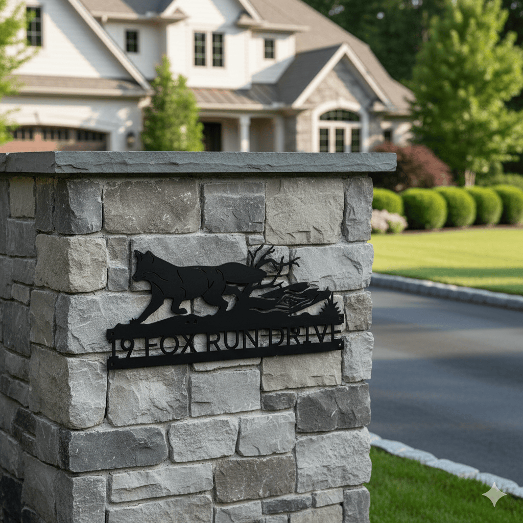 Personalized Fox Family Name Metal Sign – Custom Last Name Outdoor & Indoor Wall Art