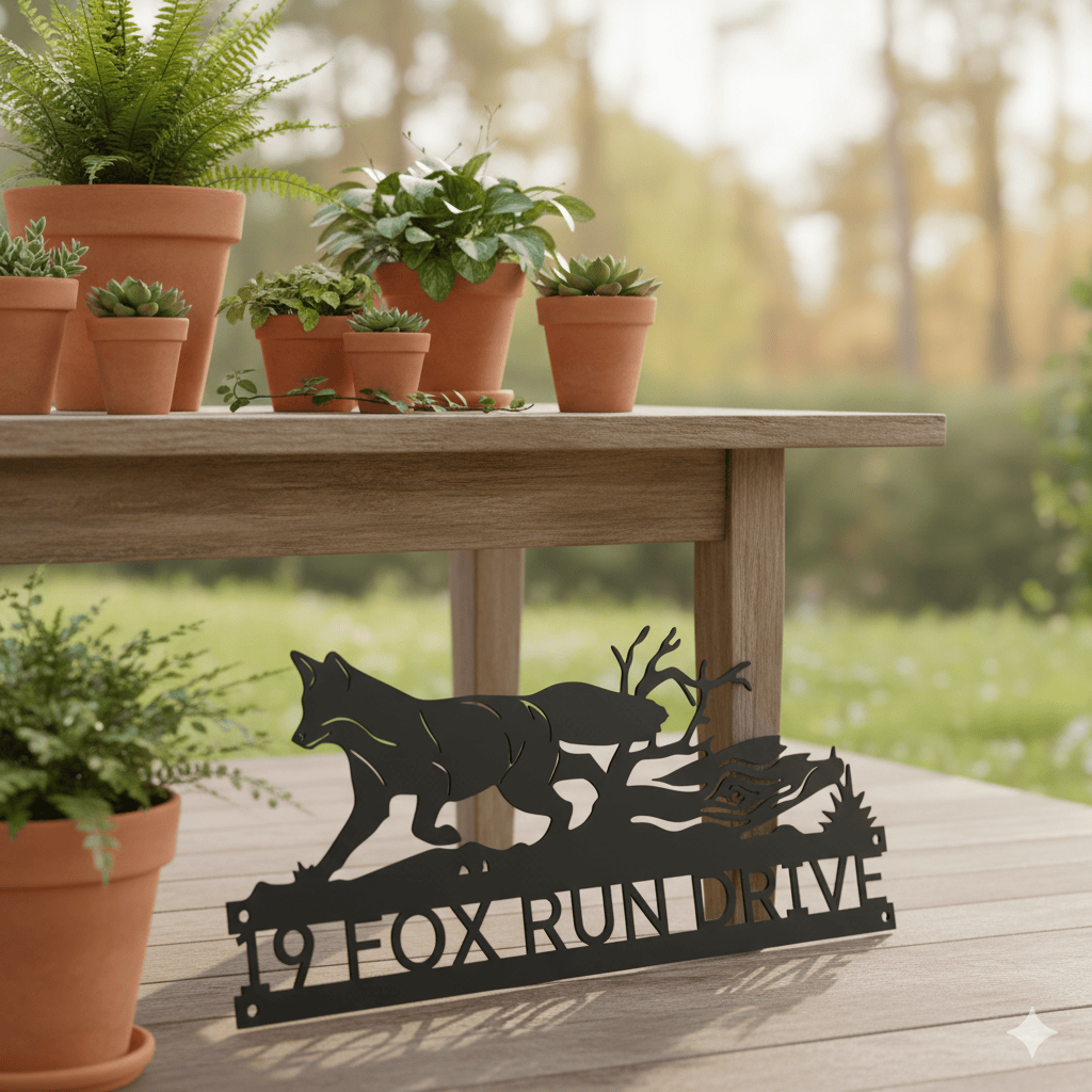 Personalized Fox Family Name Metal Sign – Custom Last Name Outdoor & Indoor Wall Art