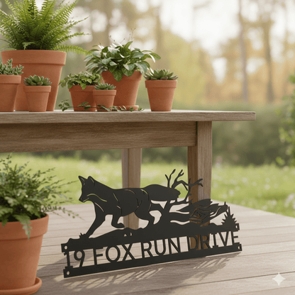 Personalized Fox Family Name Metal Sign – Custom Last Name Outdoor & Indoor Wall Art