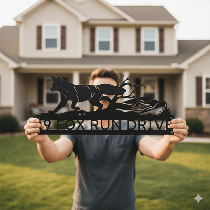 Personalized Fox Family Name Metal Sign – Custom Last Name Outdoor & Indoor Wall Art
