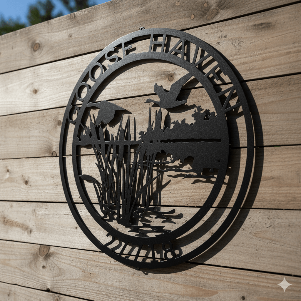 Personalized Goose Haven Metal Sign | Custom Cabin, Lodge, or Lake House Wall Art – Wildlife Outdoor Decor