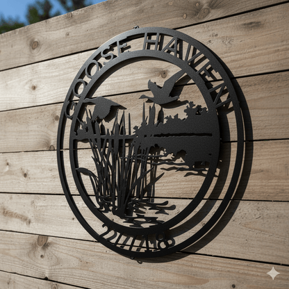 Personalized Goose Haven Metal Sign | Custom Cabin, Lodge, or Lake House Wall Art – Wildlife Outdoor Decor