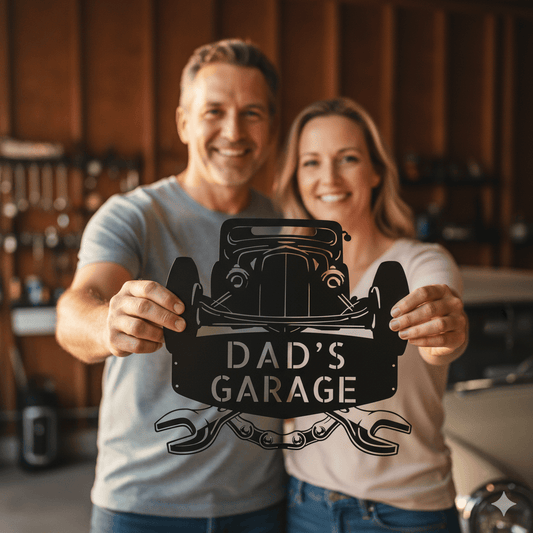 Personalized Hot Rod Garage Metal Sign – Custom Name Car Workshop Wall Art