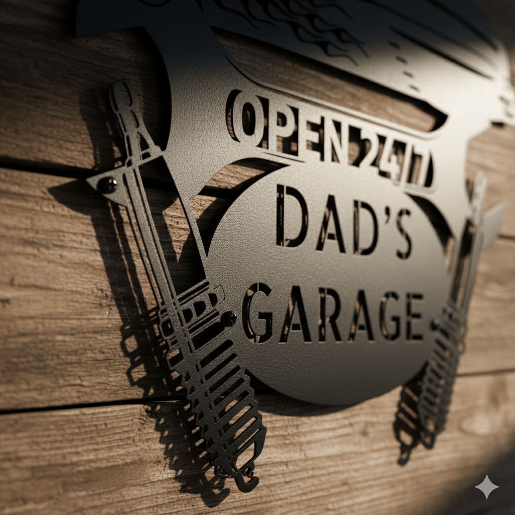 Personalized Hot Rod Garage Sign | Custom METAL Workshop Wall Art
