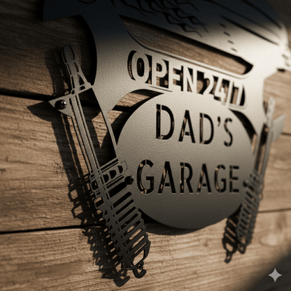 Personalized Hot Rod Garage Sign | Custom METAL Workshop Wall Art