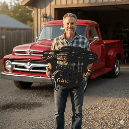 Personalized Hot Rod Garage Sign | Custom METAL Workshop Wall Art