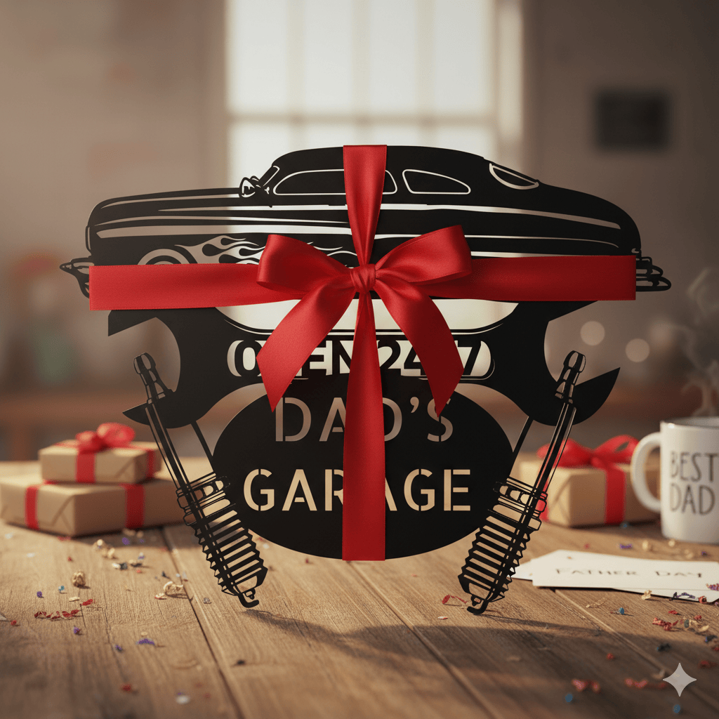 Personalized Hot Rod Garage Sign | Custom METAL Workshop Wall Art