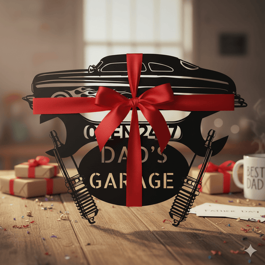 Personalized Hot Rod Garage Sign | Custom METAL Workshop Wall Art